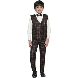 Sangria Boys Checked Four-Piece Party Suit-picture-54