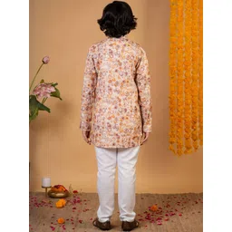Sangria Boys Circular Geometric Printed Kurta with Pyjamas image 3