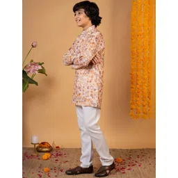 Sangria Boys Circular Geometric Printed Kurta with Pyjamas image 5