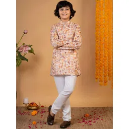 Sangria Boys Circular Geometric Printed Kurta with Pyjamas image 4