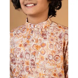 Sangria Boys Circular Geometric Printed Kurta with Pyjamas image 2