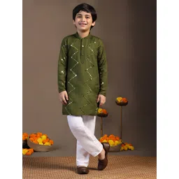 Sangria Boys Embroidered Kurta & Pyjama Set image 1