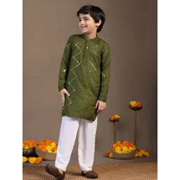 Sangria Boys Embroidered Kurta & Pyjama Set image 5
