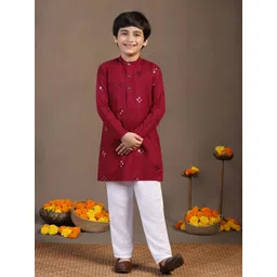 Sangria Boys Embroidered Kurta & Pyjamas-picture-34
