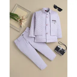 Sangria Boys Embroidered Mandarin Collar Sherwani Set-picture-25