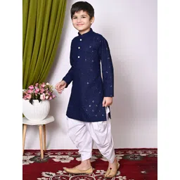 Sangria Boys Embroidered Sequinned Kurta WithPatiala image 4