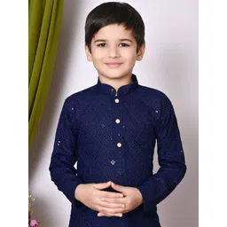 Sangria Boys Embroidered Sequinned Kurta WithPatiala image 3