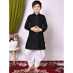 Sangria Boys Embroidered Sequinned Mandarin Collar Kurta With Patiala-picture-11