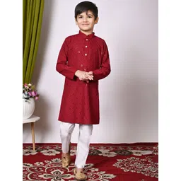 Sangria Boys Embroidered Sequinned Straight Kurta With Trouser-picture-13