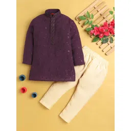 Sangria Boys Embroidered Straight Kurta & Pyjamas-picture-35