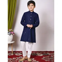 Sangria Boys Floral Embroidered Sequinned Kurta With Trouser-picture-20