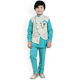Sangria Boys Floral Printed Kurta Trousers & Waistcoat-picture-39