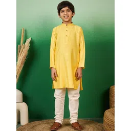 Sangria Boys Geometric Printed Cotton Mandarin Collar Kurta-picture-18