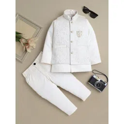 Sangria Boys Jacquard Floral Motifs Sherwani Set-picture-48