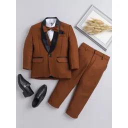 Sangria Boys Notched Lapel Collar Single Breasted Five Piece Suit-picture-22