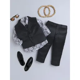 Sangria Boys Printed Four-Piece Party Suit-picture-44