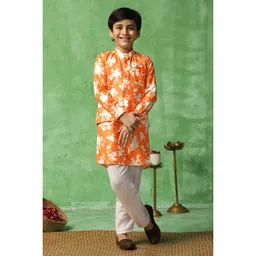 Sangria Boys Printed Kurta & Trouser With Waistcoat-picture-12