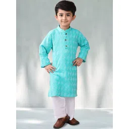 Sangria Boys Self Design mandarin Collar Straight Kurta-picture-21