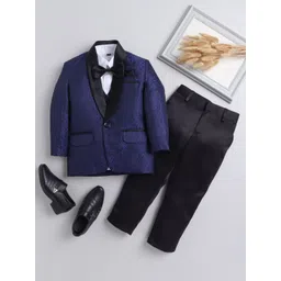 Sangria Boys Self-Design Single-Breasted Shawl Collar Four-Piece Party Suit-picture-37