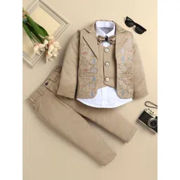 Sangria Boys Sequined Embroidered 3 Piece Suit Set With Bow-picture-54