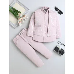 Sangria Boys Sequins Embellished Mandarin Collar Sherwani Set-picture-50