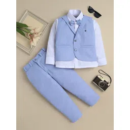 Sangria Boys Shawl Collar 3 Piece Suit Set With Bow-picture-47