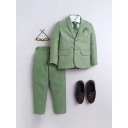 Sangria Boys Single-Breasted Shawl Collar 5-Piece Party Suit-picture-25