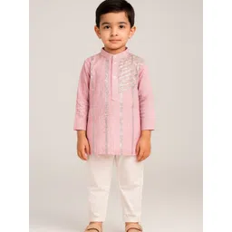 Sangria Boys Striped Regular Kurta with Pyjamas-picture-24