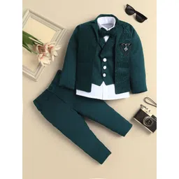 Sangria Boys Vine Motifs Single Breasted 3-Pcs Suits With Bow-picture-30