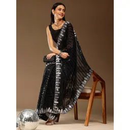 Sangria Embellished Georgette Party Saree-picture-34