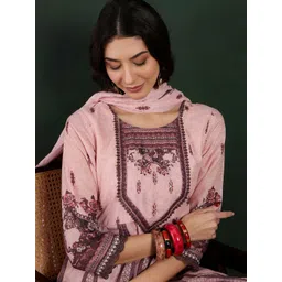 Sangria Embroidered Pure Cotton Kurta With Palazzo & Dupatta-picture-35