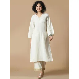 Sangria Embroidered Pure Cotton Straight Kurta Sets-picture-33