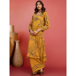 Sangria Embroidered Sequinned Square Neck Straight Kurta With Palazzos-picture-34