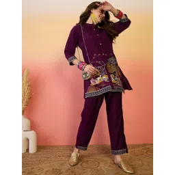 Sangria Embroidered Tunic With Trouser Co-Ords-picture-39