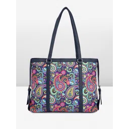 Sangria Ethnic Motifs Printed Oversized Shopper Tote Bag-picture-13