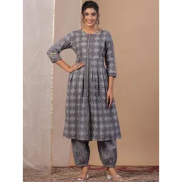 Sangria Ethnic Motifs Printed Pure Cotton Kurta Sets image 1