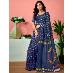 Sangria Ethnic Motifs Printed Ready To Wear Saree With Unstitched Blouse-picture-28