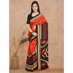 Sangria Ethnic Motifs Printed Zari Saree Comes With Blouse Piece-picture-12