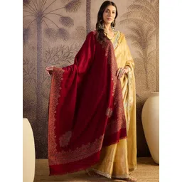 Sangria Ethnic Motifs Woven Design Shawl-picture-24