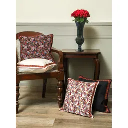 sangria Festival Tapestry Set Of 4 Floral Printed Square Cushion Cover-picture-24