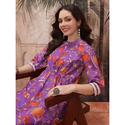 Sangria Floral Print Lace Detailed Cinched Waist Co-Ords-picture-17