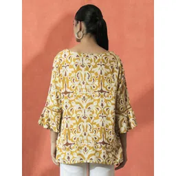 Sangria Floral Printed A-Line Top image 5