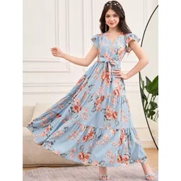 Sangria Floral Printed Fit & Flared Maxi Dress-picture-26