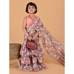 Sangria Floral Printed Saree With Blouse-picture-24