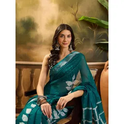 Sangria Floral Printed Saree With Blouse Piece-picture-35