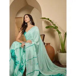 Sangria Floral Printed Saree With Blouse Piece-picture-38