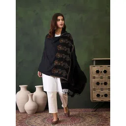 Sangria Floral Printed Woven Design Winter Pashmina Shawl-picture-34