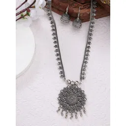 Sangria Floral Shape Oxidized Jewellery Set-picture-29