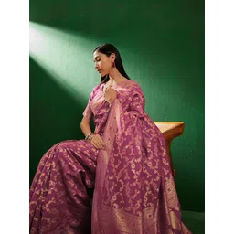 Sangria Floral Woven Design Banarasi Saree-picture-14