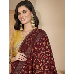 Sangria Floral Woven Design Shawl image 4